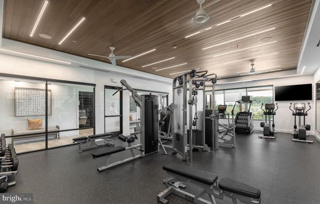 Fitness Equipment, Gym, Interior, Recessed Lighting