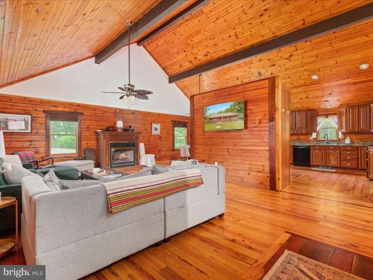 Fireplace, Interior, Kitchen, Living room, Wooden Beams, Wooden Ceilings, Wood Texture Flooring, Wooden Walls