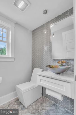 Bathroom, Glass Shower, Interior, Pendant Lights