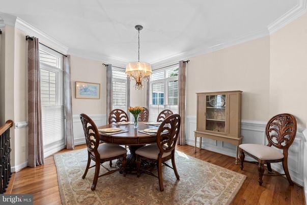 Chandelier, Dining room, Interior, Pendant Lights, Wood Texture Flooring