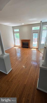 Empty room, Fireplace, Interior, Recessed Lighting, Wood Texture Flooring