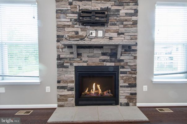 Fireplace, Interior, Stone Walls, Wood Texture Flooring