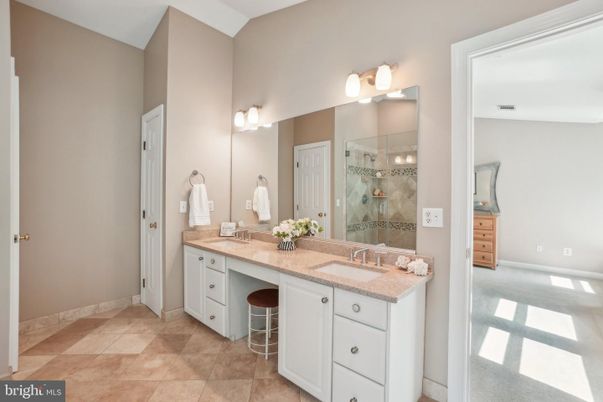 Bathroom, Dual Sink Vanities, Glass Shower, Interior