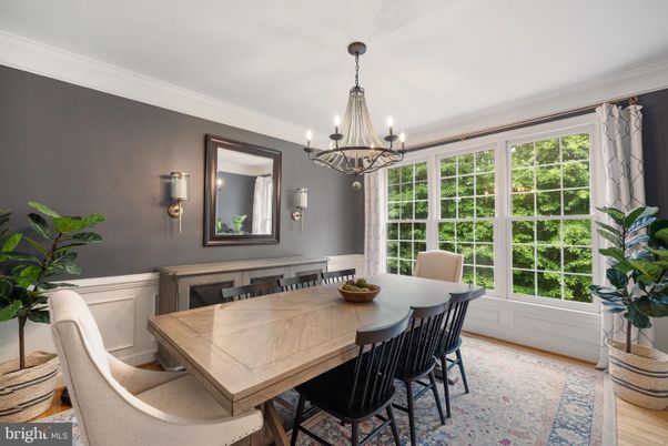 Chandelier, Dining room, Interior, Wood Texture Flooring