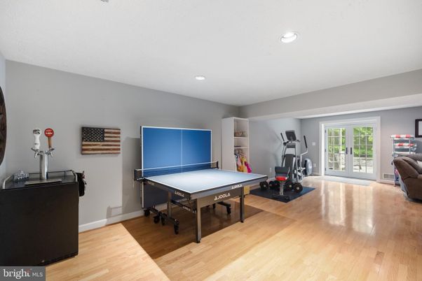 Fitness Equipment, Game Room, Interior, Recessed Lighting, Wood Texture Flooring