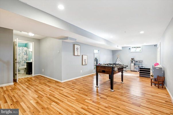 Game Room, Interior, Recessed Lighting, Wood Texture Flooring