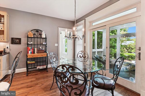 Chandelier, Dining room, Interior, Wood Texture Flooring