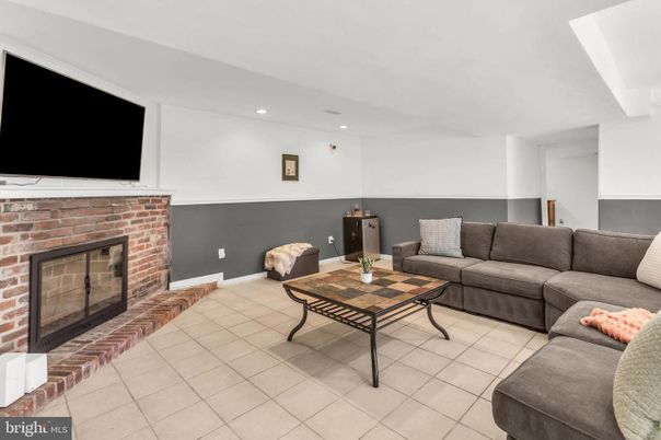 Fireplace, Interior, Living room, Recessed Lighting, Stone Walls