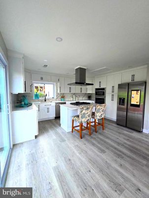 Interior, Kitchen, Stainless Steel Appliances, Wood Texture Flooring