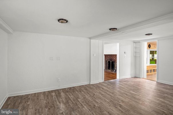 Empty room, Fireplace, Interior, Wood Texture Flooring