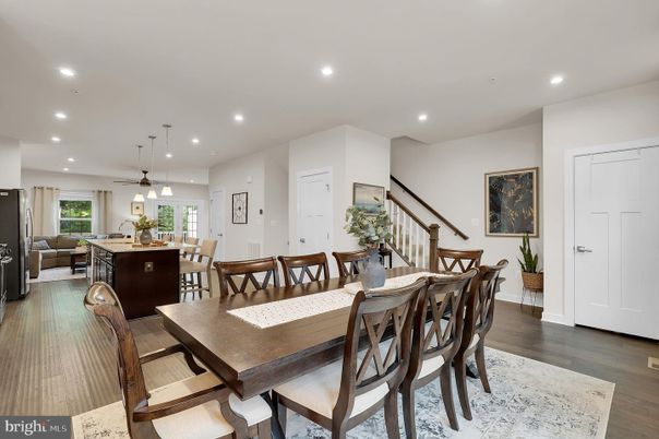 Dining room, Interior, Kitchen, Living room, Pendant Lights, Recessed Lighting, Wood Texture Flooring