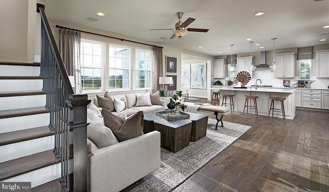 Interior, Kitchen, Living room, Pendant Lights, Recessed Lighting, Wood Texture Flooring