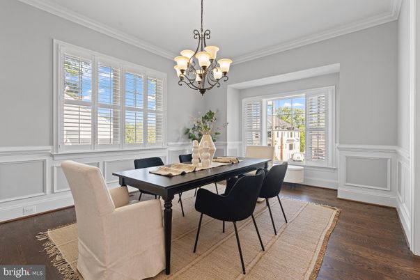 Chandelier, Dining room, Interior, Wood Texture Flooring