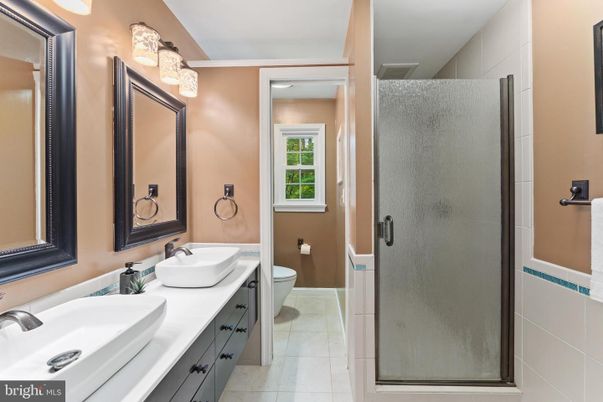 Bathroom, Dual Sink Vanities, Glass Shower, Interior