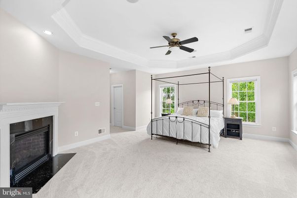Bedroom, Fireplace, Interior, Recessed Lighting