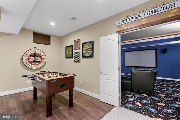 Game Room, Interior, Recessed Lighting, Wood Texture Flooring