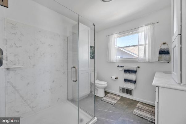 Bathroom, Glass Shower, Interior, Marble Walls