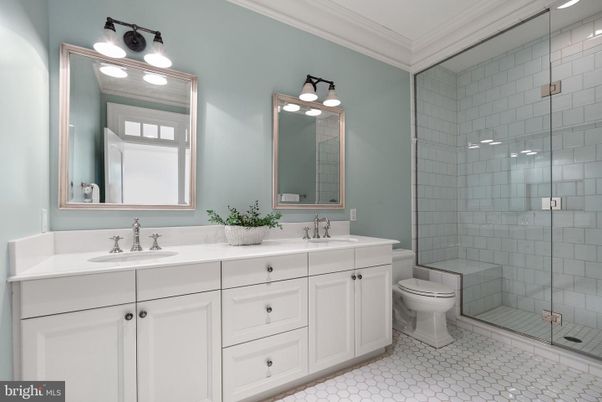 Bathroom, Dual Sink Vanities, Glass Shower, Interior