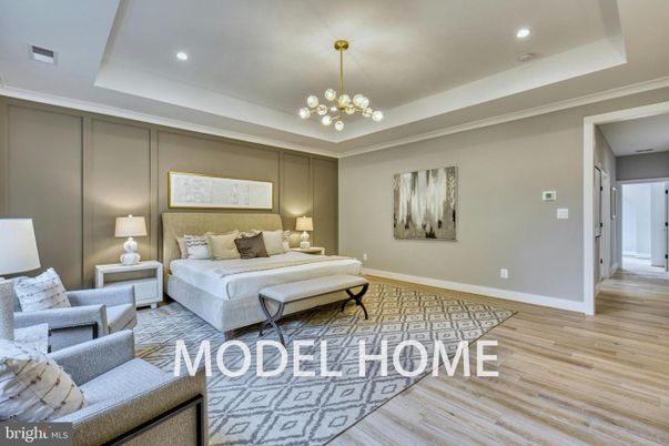 Bedroom, Interior, Pendant Lights, Recessed Lighting, Wood Texture Flooring
