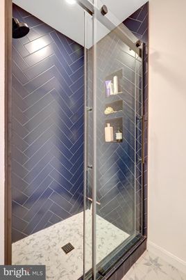 Bathroom, Glass Shower, Interior, Marble, Recessed Lighting