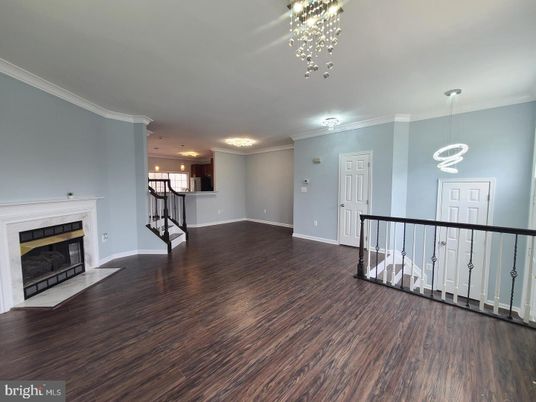 Fireplace, Interior, Pendant Lights, Wood Texture Flooring