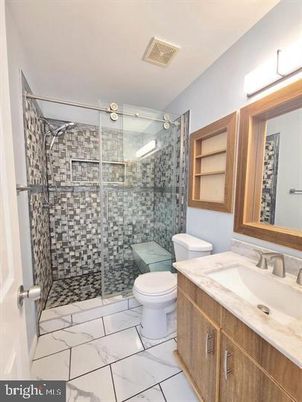 Bathroom, Glass Shower, Interior, Marble