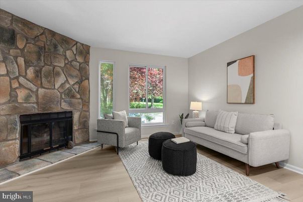 Fireplace, Interior, Living room, Stone Walls, Wood Texture Flooring