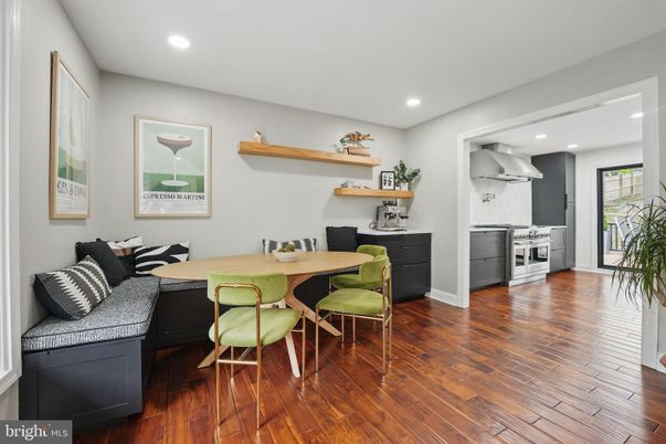 Dining room, Interior, Kitchen, Recessed Lighting, Wood Texture Flooring
