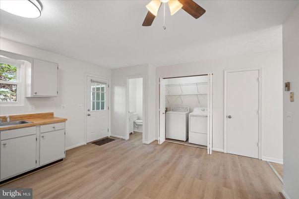 Interior, Washer, Wood Texture Flooring