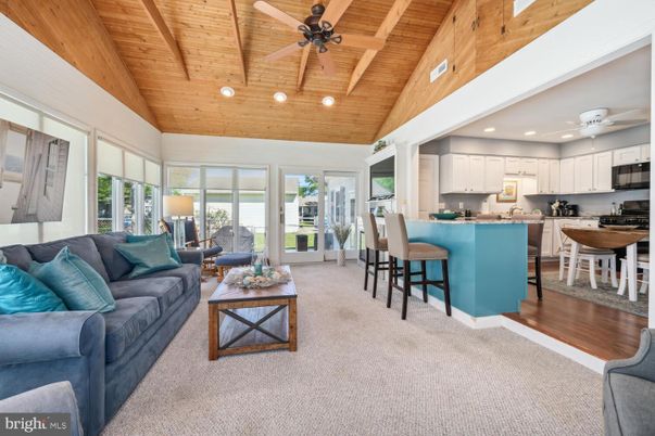 Dining room, Interior, Kitchen, Living room, Recessed Lighting, Wooden Beams, Wooden Ceilings, Wood Texture Flooring