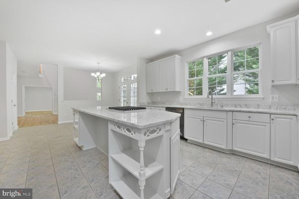 Chandelier, Interior, Kitchen, Recessed Lighting, Wood Texture Flooring