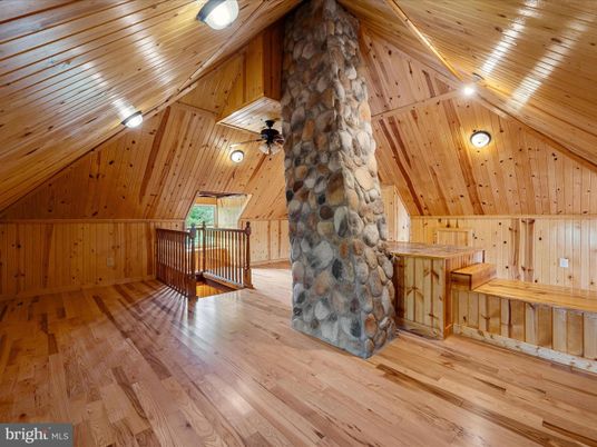 Empty room, Fireplace, Interior, Wooden Ceilings, Wood Texture Flooring, Wooden Walls