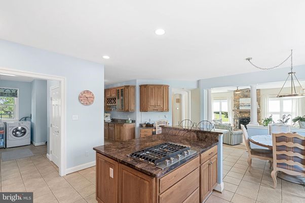Dining room, Fireplace, Interior, Kitchen, Living room, Pendant Lights, Recessed Lighting, Washer