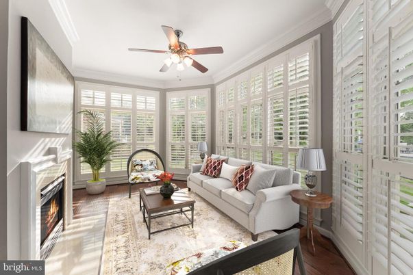 Fireplace, Interior, Living room, Sun Room, Wood Texture Flooring