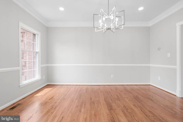 Empty room, Interior, Pendant Lights, Recessed Lighting, Wood Texture Flooring