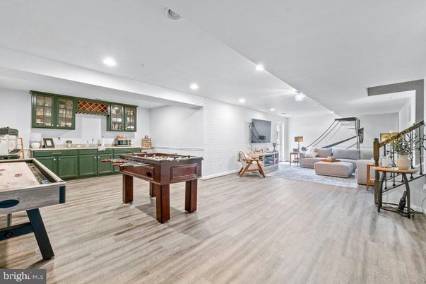 Game Room, Interior, Recessed Lighting, Wood Texture Flooring