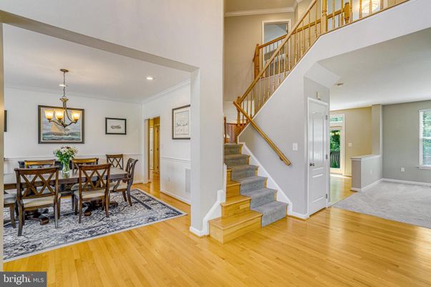 Dining room, Interior, Pendant Lights, Recessed Lighting, Wood Texture Flooring