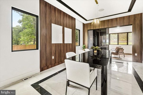 Dining room, Interior, Pendant Lights, Wooden Walls