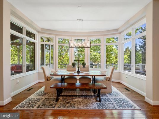Dining room, Interior, Pendant Lights, Sun Room, Wood Texture Flooring
