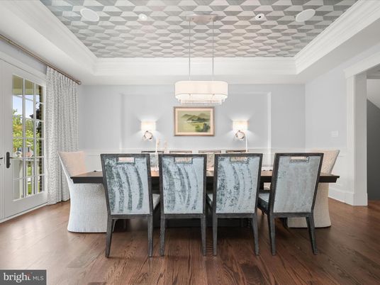 Chandelier, Dining room, Interior, Pendant Lights, Wood Texture Flooring