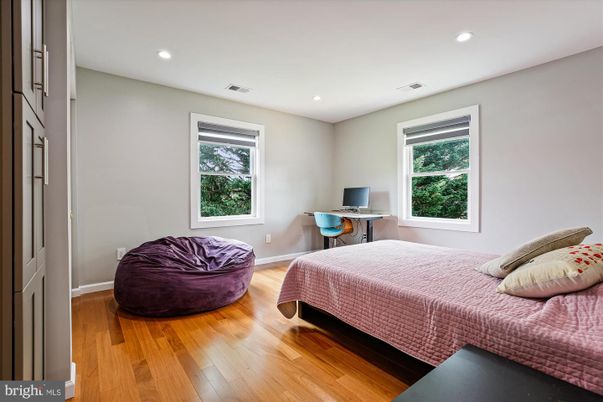 Bedroom, Home Office, Interior, Recessed Lighting, Wood Texture Flooring