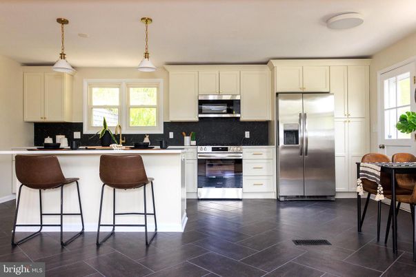 Interior, Kitchen, Pendant Lights, Stainless Steel Appliances, Wood Texture Flooring