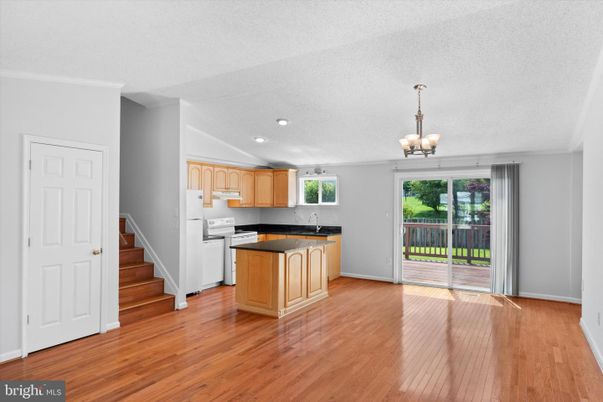 Chandelier, Interior, Kitchen, Recessed Lighting, Wood Texture Flooring