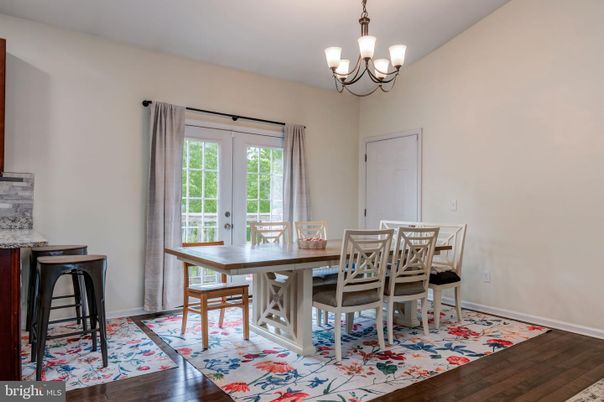 Chandelier, Dining room, Interior, Wood Texture Flooring