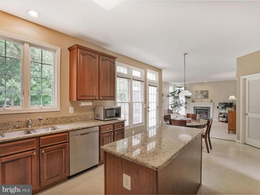 Dining room, Fireplace, Interior, Kitchen, Pendant Lights, Recessed Lighting, Stainless Steel Appliances