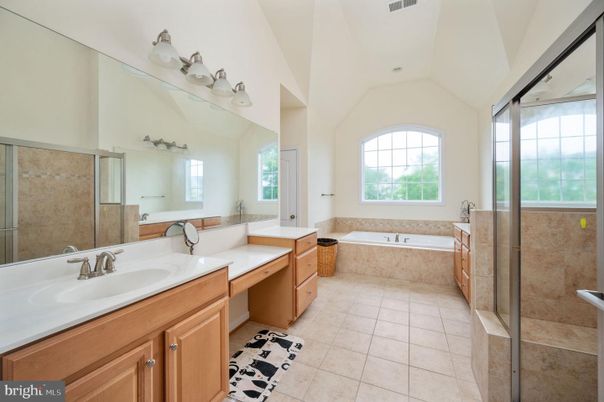 Bathroom, Dual Sink Vanities, Glass Shower, Interior