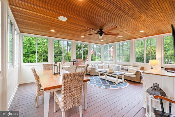Dining room, Interior, Living room, Recessed Lighting, Wooden Ceilings, Wood Texture Flooring