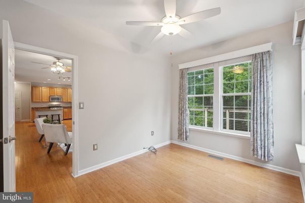 Empty room, Interior, Kitchen, Stainless Steel Appliances, Wood Texture Flooring