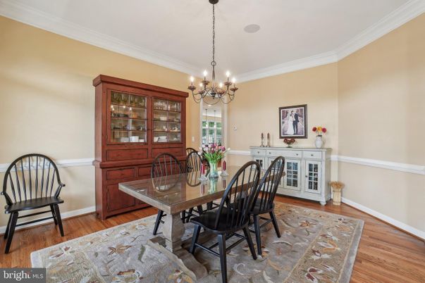 Chandelier, Dining room, Interior, Wood Texture Flooring