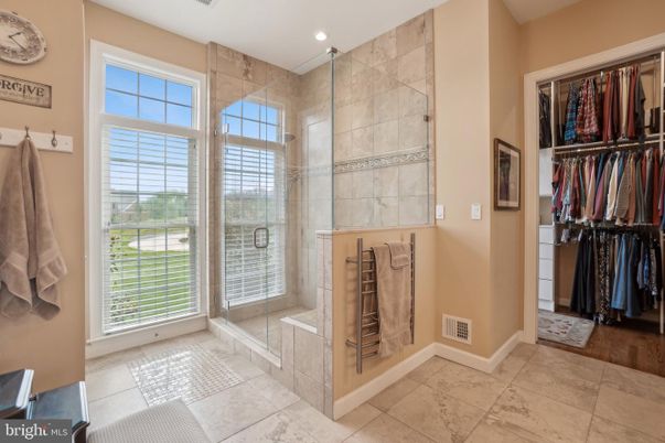 Bathroom, Glass Shower, Interior, Recessed Lighting, Walk-in Closets